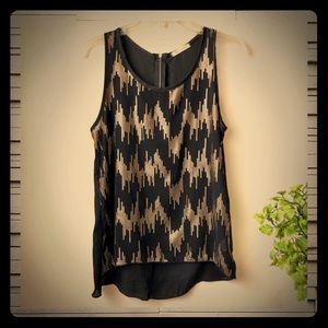 Black ➕ Gold Sheer Blouse - High/Low